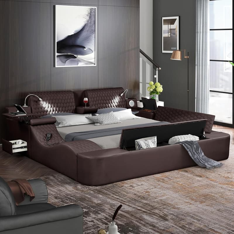 Luxury Multifunction Smart Bed Frame with Lights & Massage (Queen)