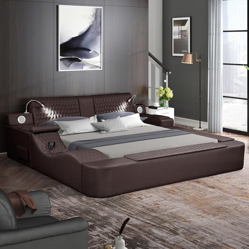 Luxury Multifunction Smart Bed Frame with Lights & Massage (Queen)