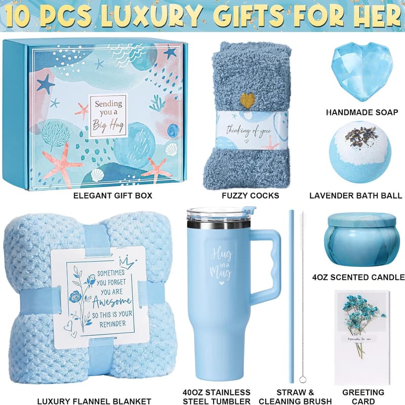 Ocean Spa Gift Basket for Women | Self-Care Get Well Soon Set