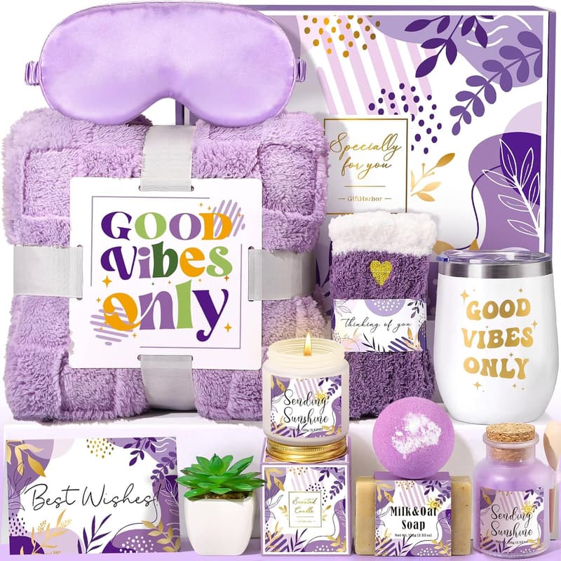 Get Well Soon Gift Basket for Women with Tumbler & Blanket