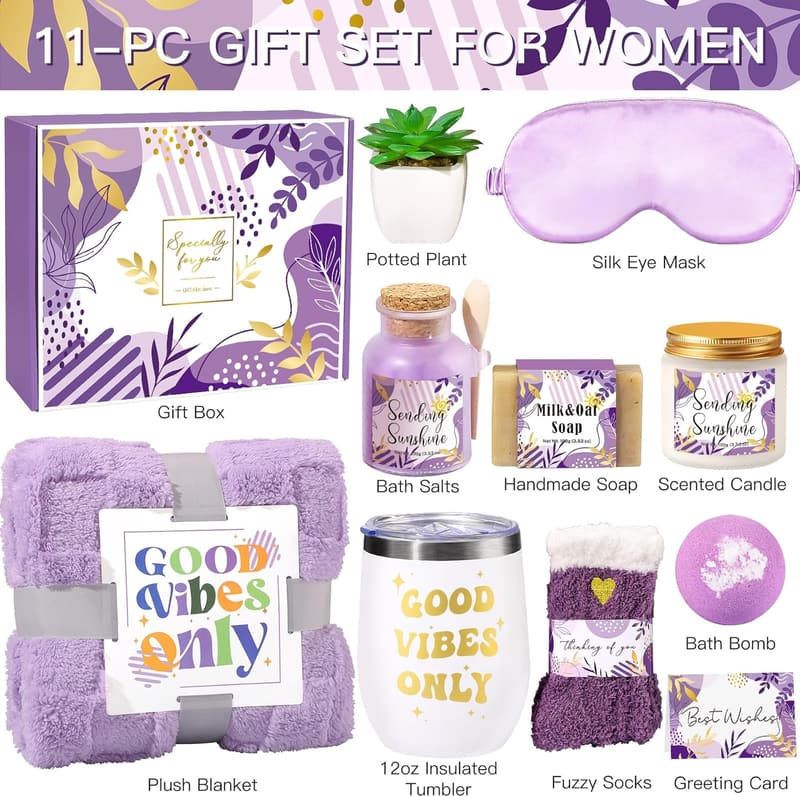 Get Well Soon Gift Basket for Women with Tumbler & Blanket