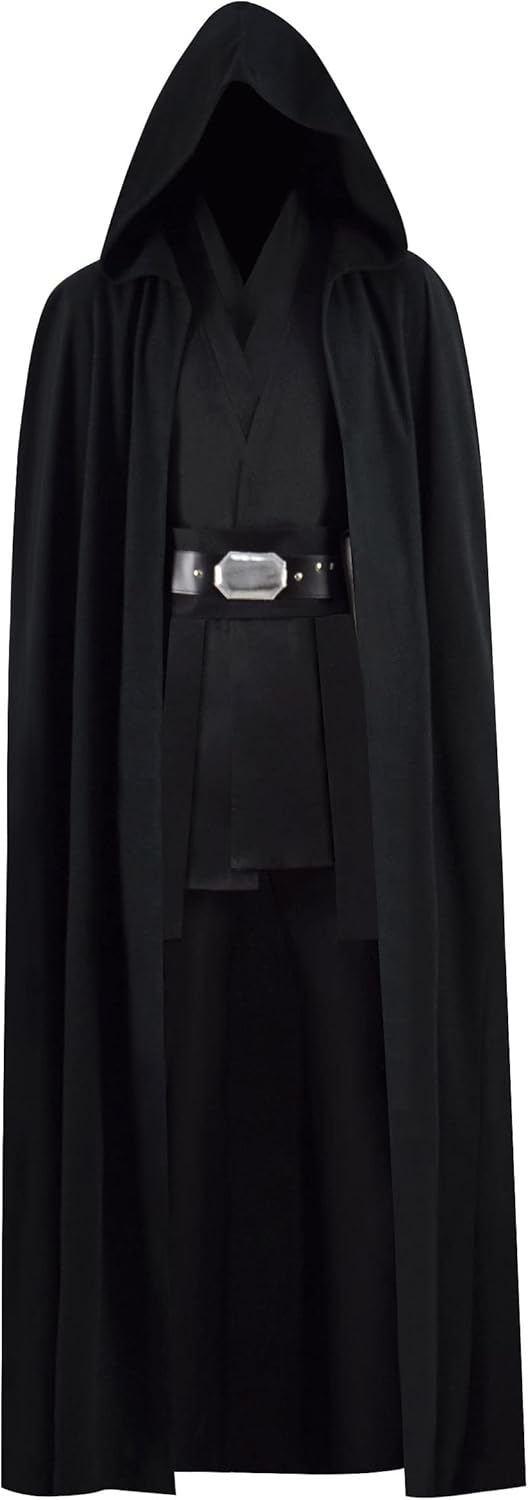 Luke Skywalker Men's Cosplay Costume with Vest, Pants, and Cloak