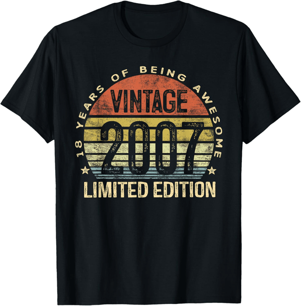 18th Birthday Vintage 2007 Limited Edition T-Shirt