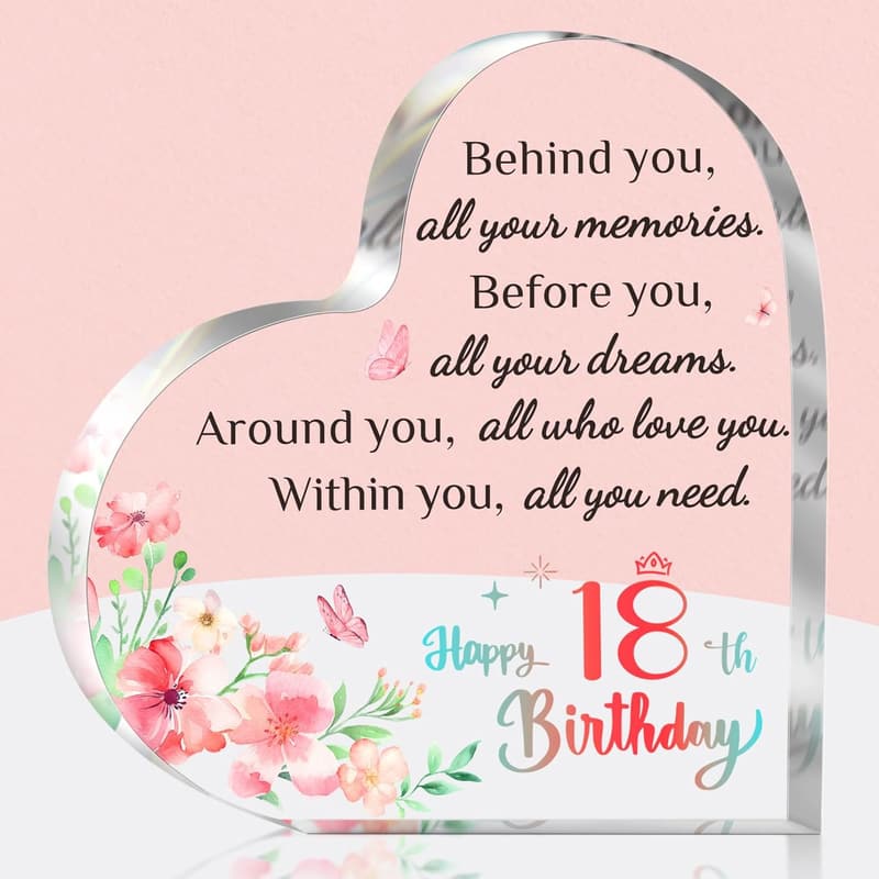 Happy 18th Birthday Acrylic Keepsake Gift for Girls