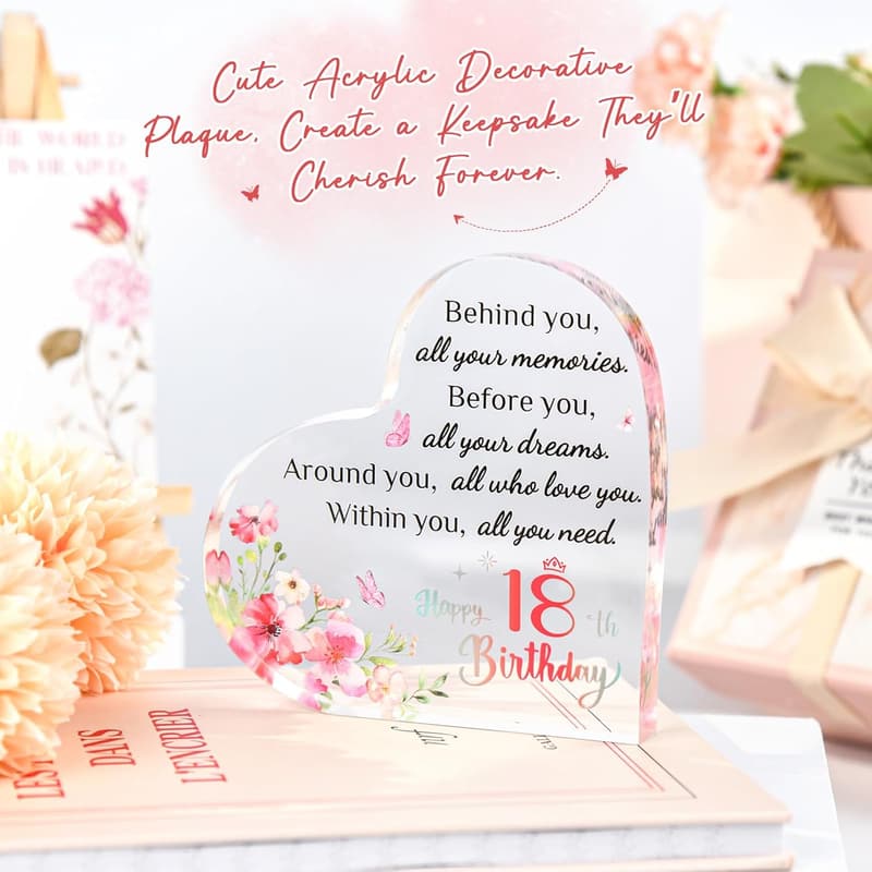 Happy 18th Birthday Acrylic Keepsake Gift for Girls