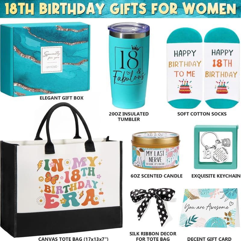Happy 18th Birthday Gift Basket for Girls & Teens