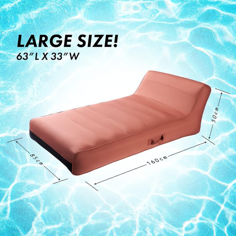 Large Upholstered Pool Float Lounger - Comfortable Inflatable Chair
