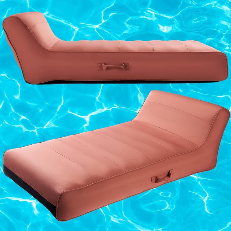 Large Upholstered Pool Float Lounger - Comfortable Inflatable Chair