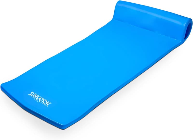 Vinyl Coated Foam Pool Float Mat with Built-in Pillow