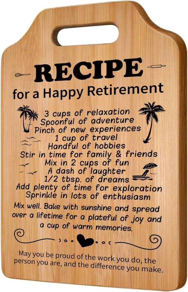 Retirement Gifts for Women - Personalized Cutting Board