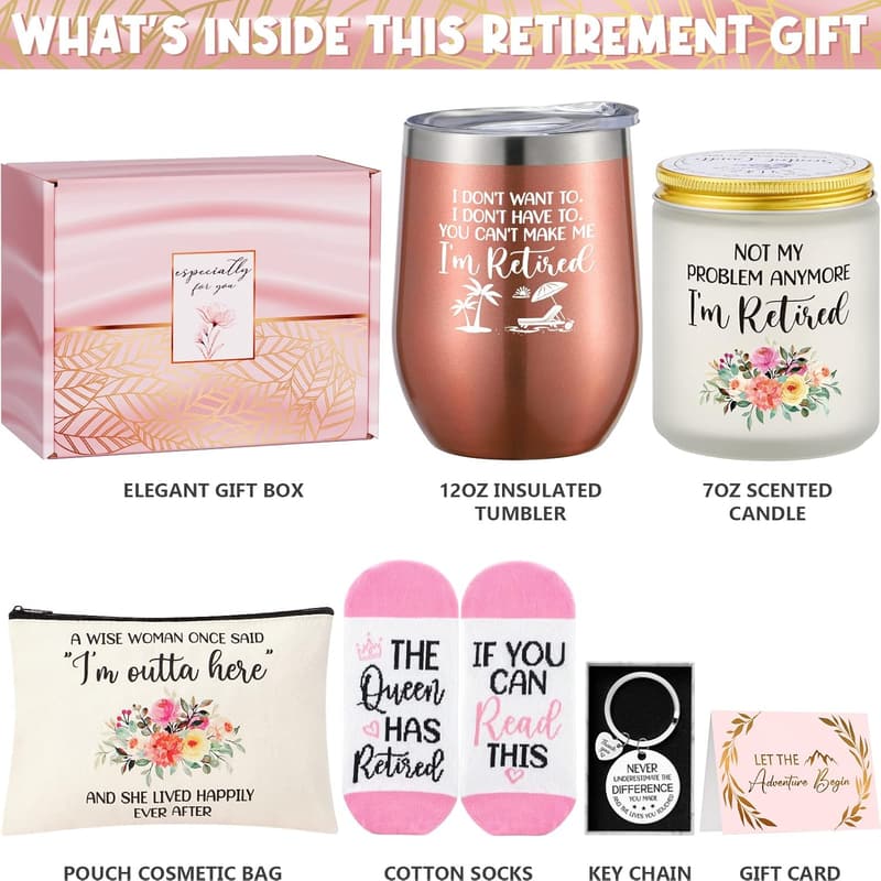 2025 Retirement Gift Basket for Women with Wine Tumbler