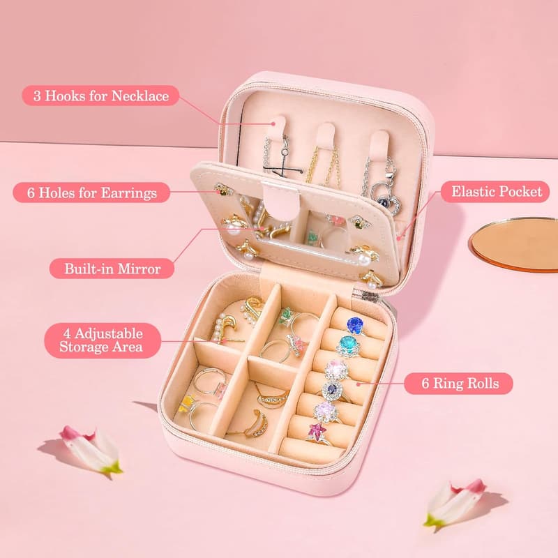 Personalized Travel Jewelry Case for Women – Holiday Gift