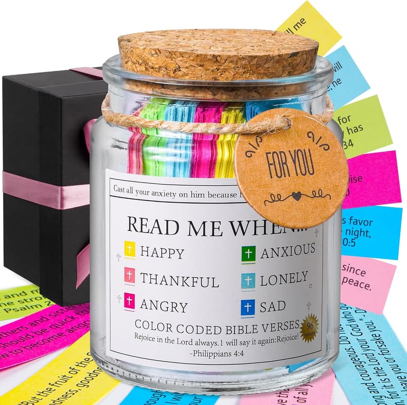 Bible Verse Jar: Christian Gift for Mom with Prayer Cards