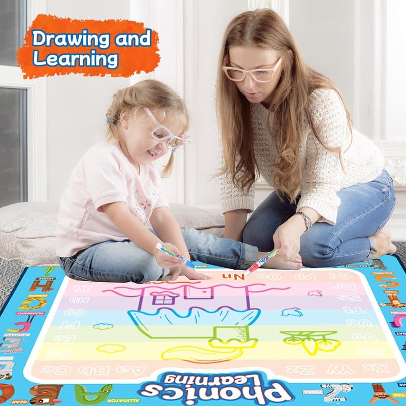 Mess-Free Water Doodle Mat for Toddlers - Aqua Magic Drawing Toy