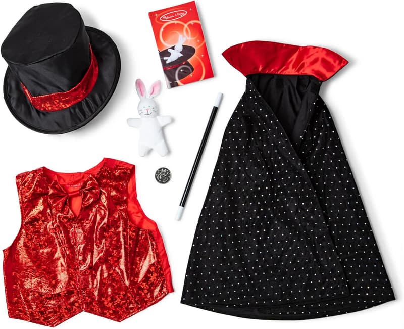 Magician Role Play Costume Set for Kids - Hat, Cape & Wand