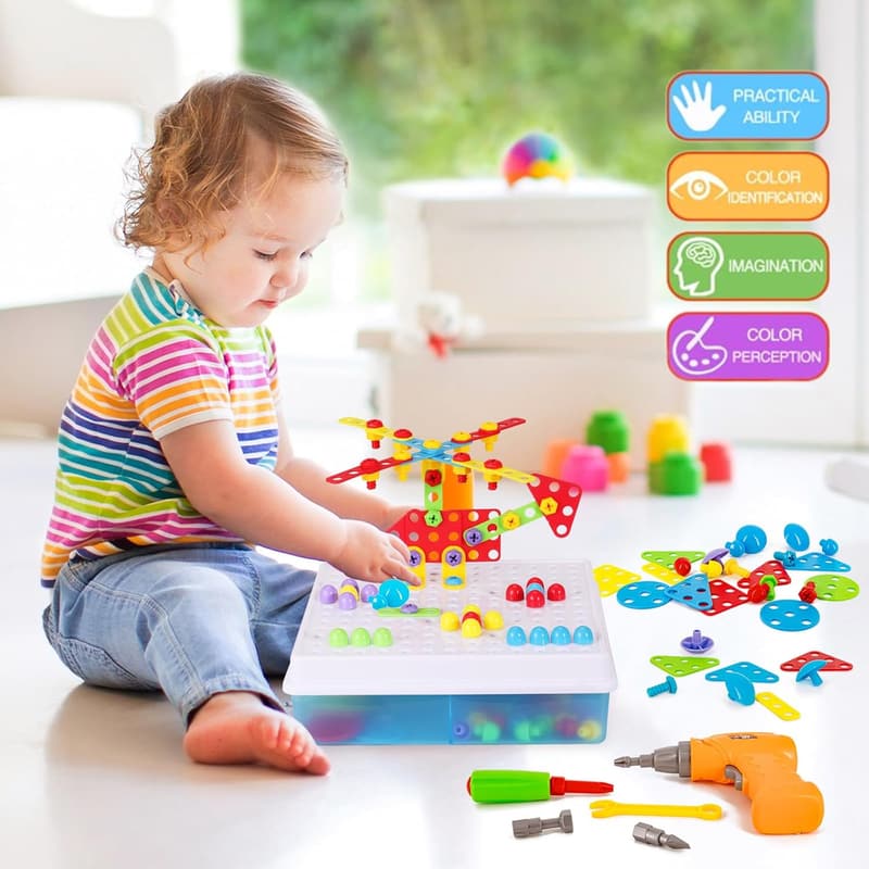 Kid's Screwdriver Toy Set - 223 Pieces Play Toolbox for Ages 3-10