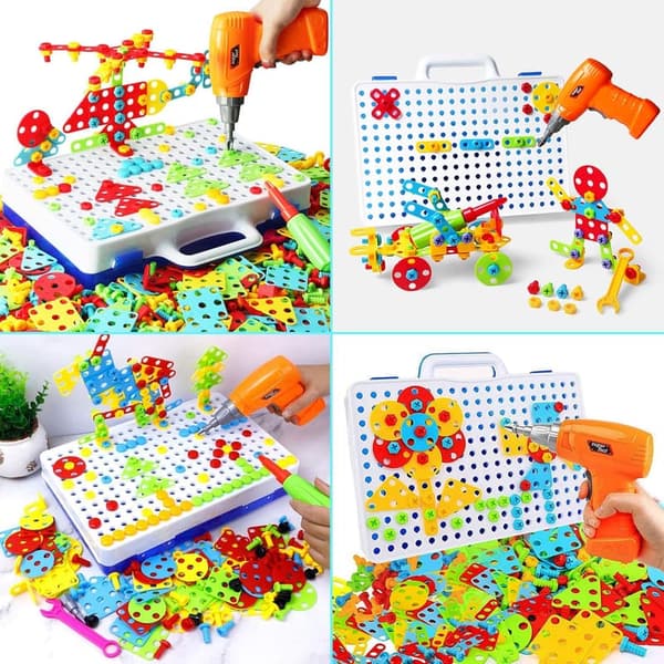 Kid's Screwdriver Toy Set - 223 Pieces Play Toolbox for Ages 3-10