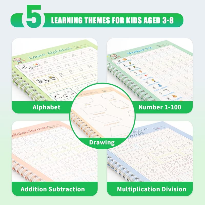Reusable Handwriting Practice Set for Kids Ages 3-8