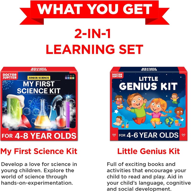 Birthday STEM Gift Set for Kids Ages 4-6 - Science Kits