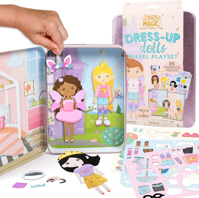 Magnetic Dress-Up Dolls Playset for Kids, Travel-Friendly