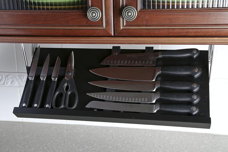 Under Cabinet Knife Storage - Large Black/Ebony Option