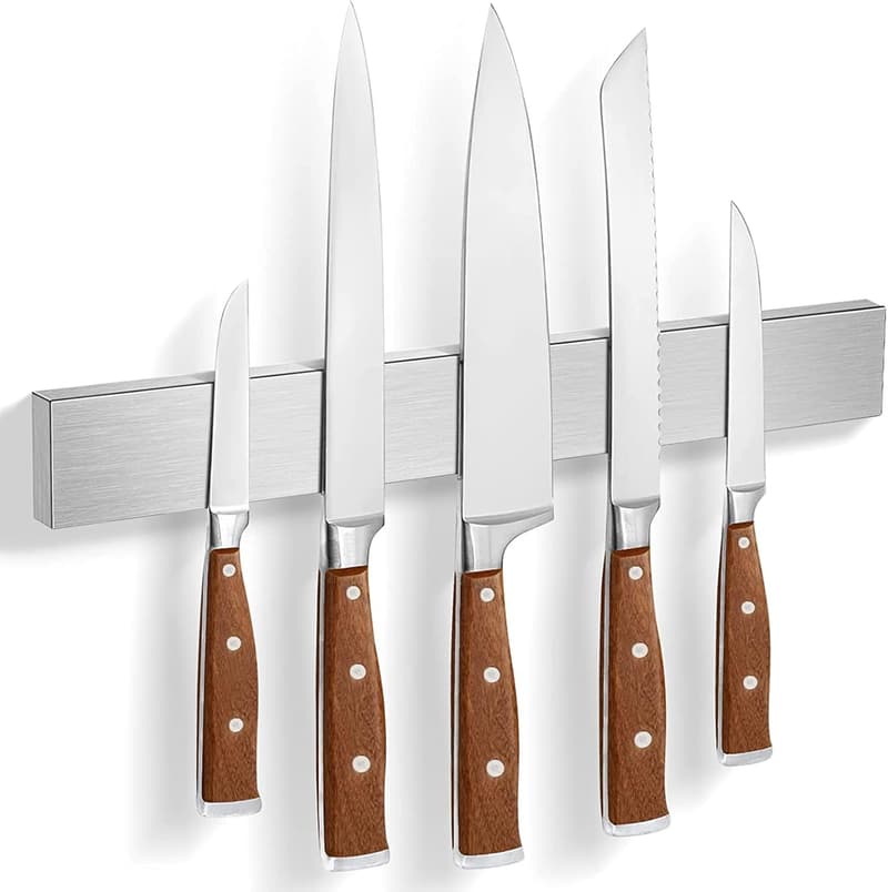 Magnetic Wall Knife Holder - 10 Inch Metal Kitchen Organizer