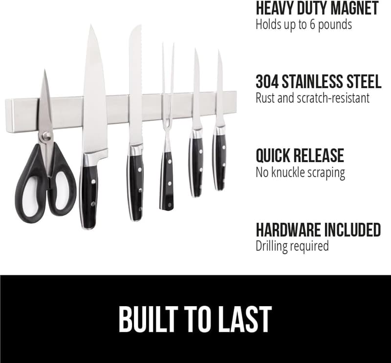 Heavy Duty Stainless Steel Magnetic Knife Holder - 10 Inch