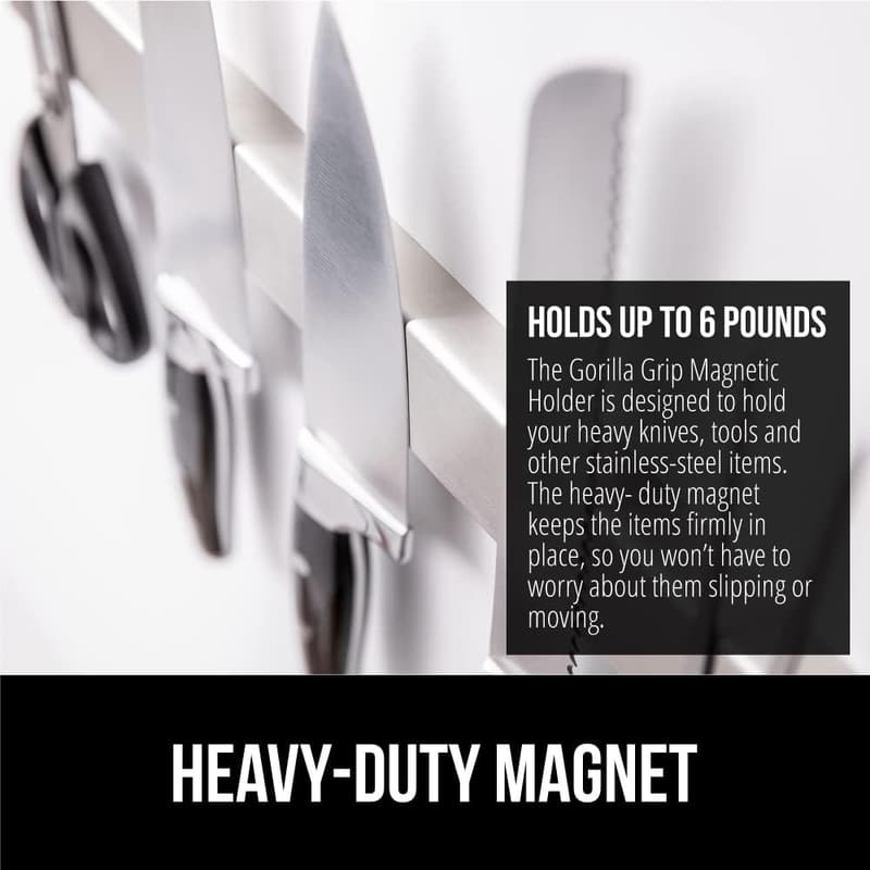 Heavy Duty Stainless Steel Magnetic Knife Holder - 10 Inch