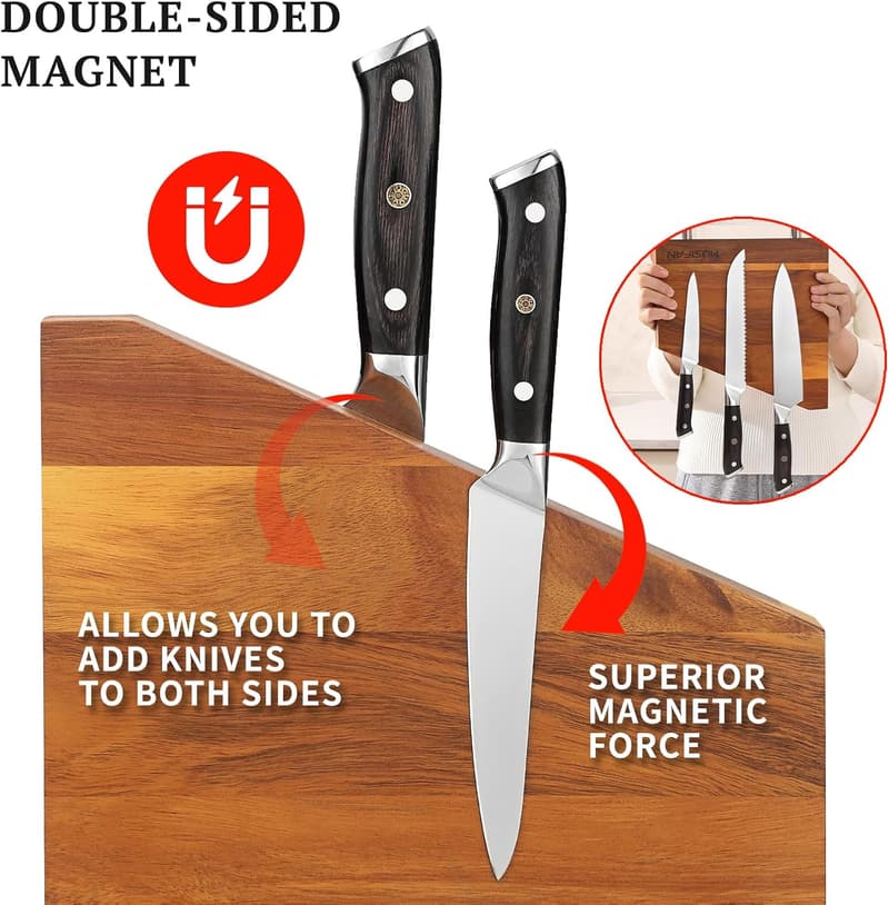 Magnetic Knife Block Organizer with Strong Magnetic Strip