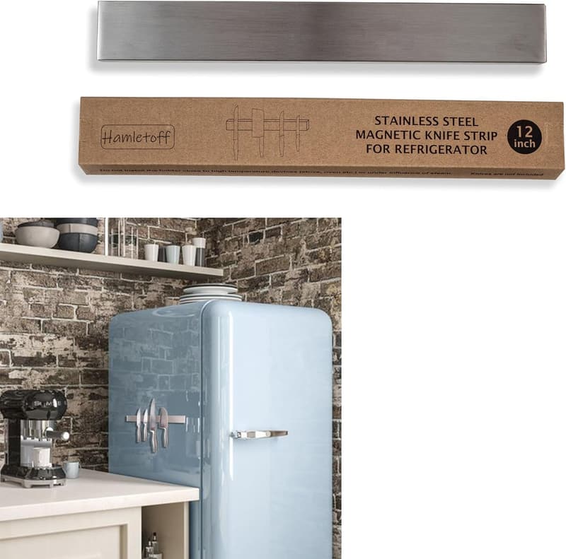 12-Inch Stainless Steel Magnetic Knife Strip for Refrigerator