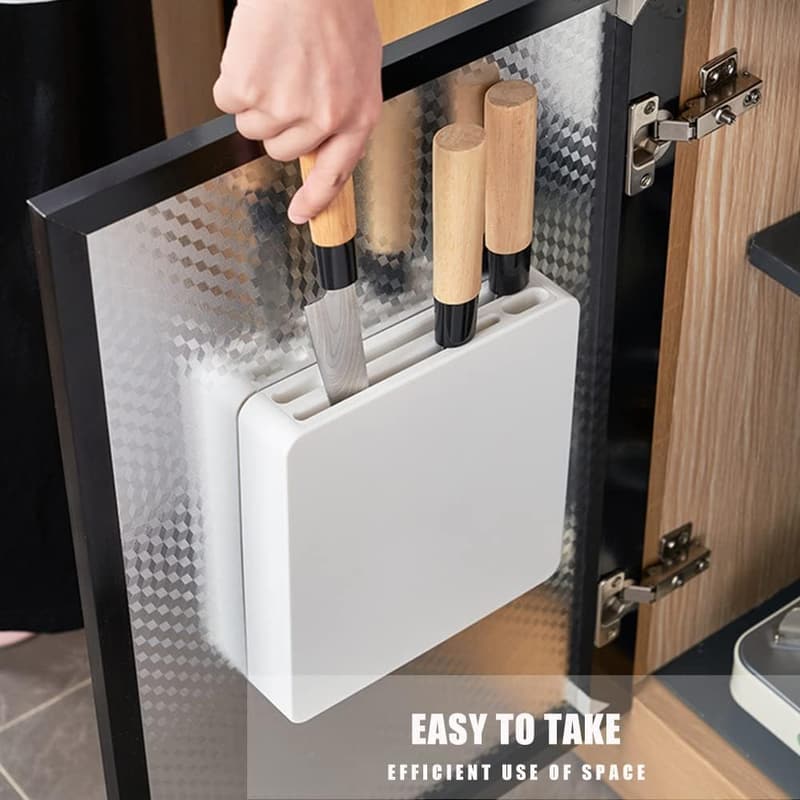 Wall-Mounted Hidden Knife Rack & Holder for Kitchen Safety