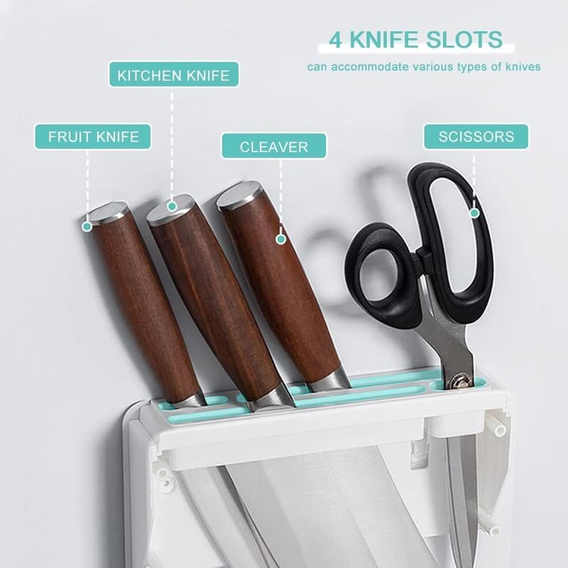 Wall-Mounted Hidden Knife Rack & Holder for Kitchen Safety