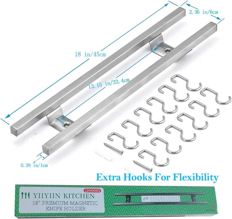 Magnetic Knife Holder - 18 Inch 304 Stainless Steel Bar Rack