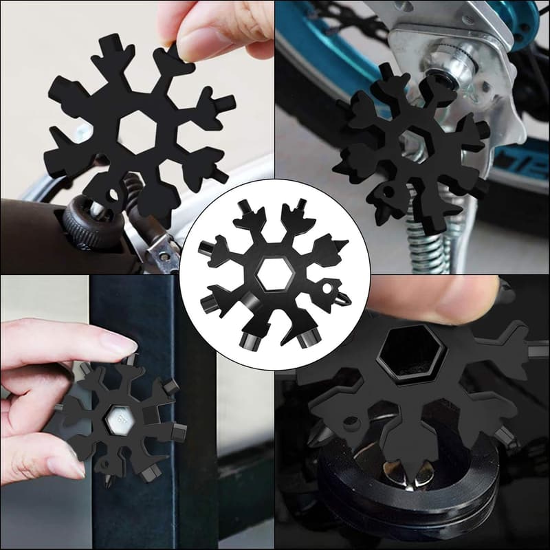 Christmas Multi-Tool Gift Set for Men - 18-in-1 Snowflake Design