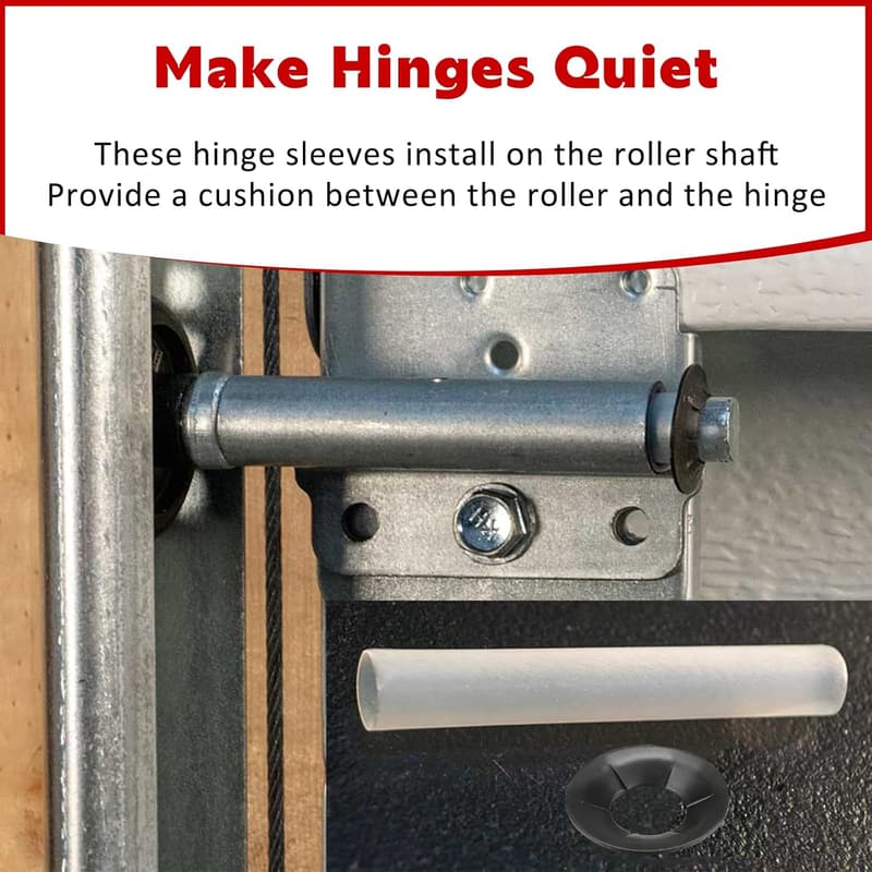 Garage Door Hinge Quiet Roller Sleeve Set - 11mm ID, 80mm Length