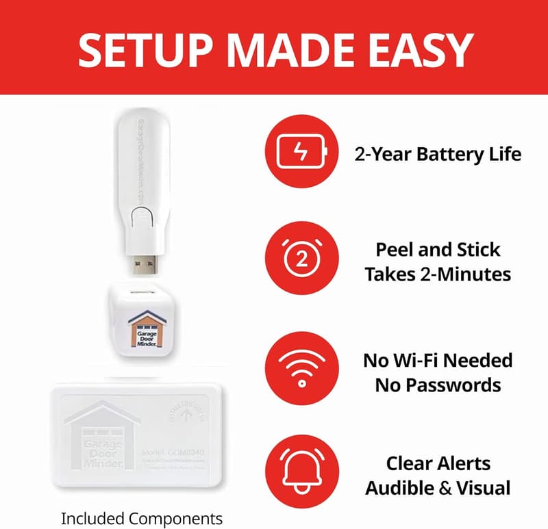 Wireless Garage Door Alert System for Seniors - Easy Install