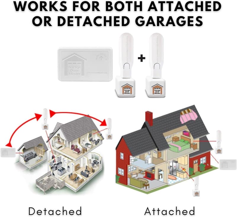 Garage Door Alert System - 2-Room Wireless Combo Pack