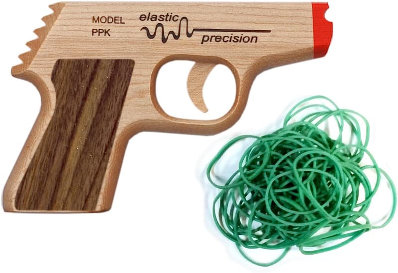 Rubber Band Gun - Hardwood Rapid-Fire Semi-Automatic