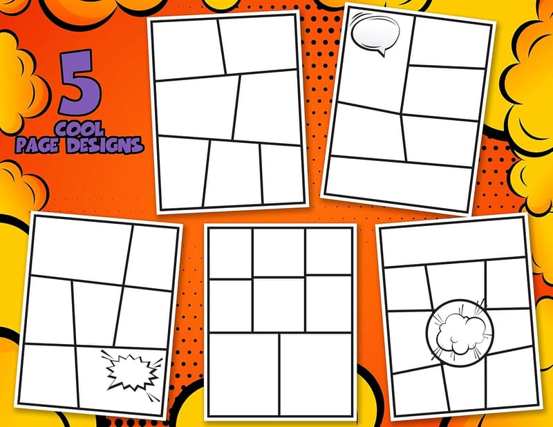 Blank Comic Book Set | 5 Templates for Kids' Creativity