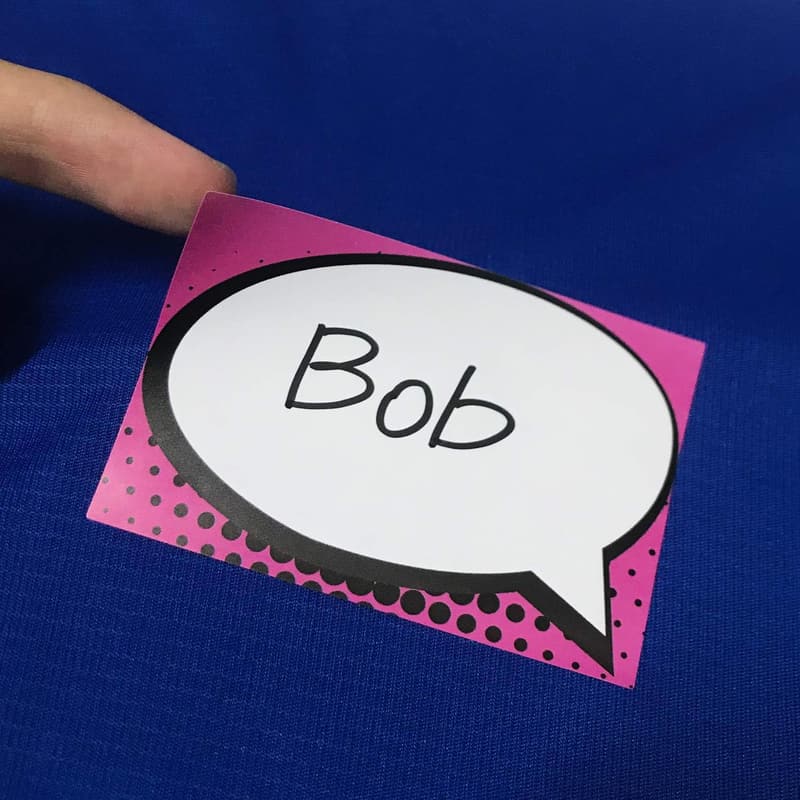 Superhero Comic Name Tag Stickers for Kids - 250 Pack, 10 Designs