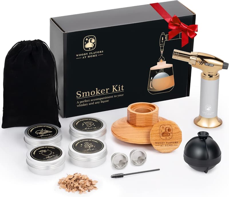 Cocktail Smoker Kit with Torch and Wood Chips for Whiskey