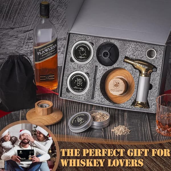 Cocktail Smoker Kit with Torch and Wood Chips for Whiskey