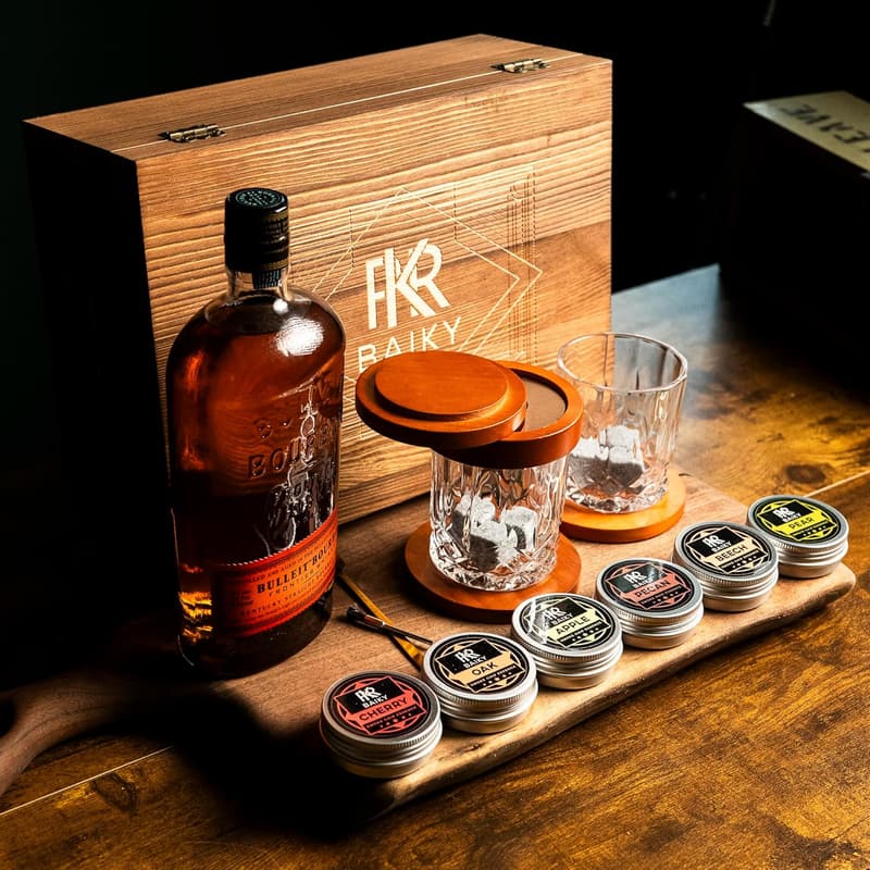 Whiskey Smoker Kit with Torch & Glasses for Men