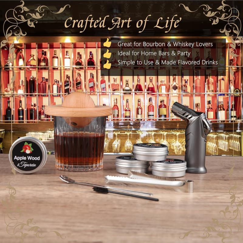 Old Fashioned Whiskey Smoker Kit for Men - Perfect Gift Set