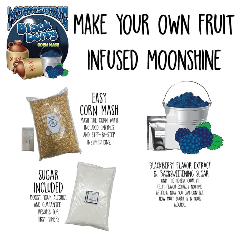 Blackberry Moonshine Kit - DIY Recipe for Home Brewing