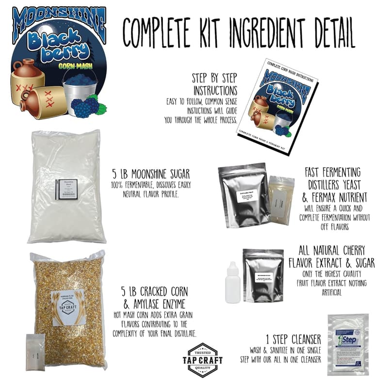 Blackberry Moonshine Kit - DIY Recipe for Home Brewing
