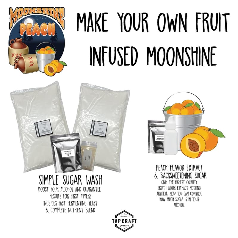 Peach Moonshine Recipe Kit - DIY Home Brewing Gift for All