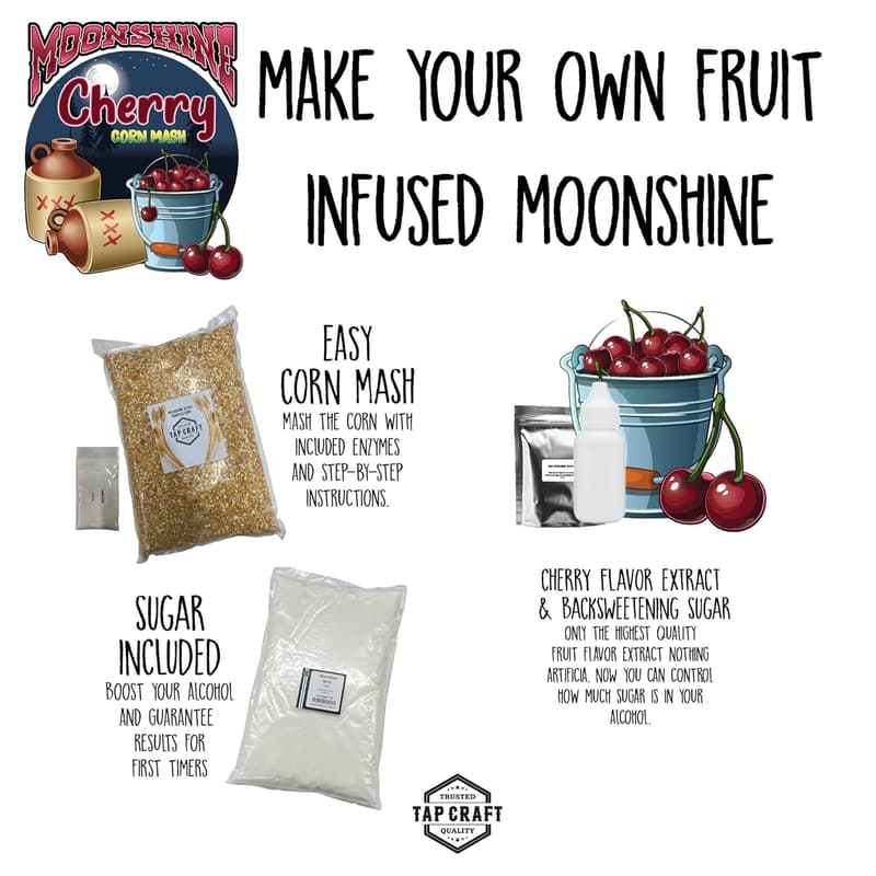 Cherry Moonshine Mash Recipe Kit - Make Your Own at Home