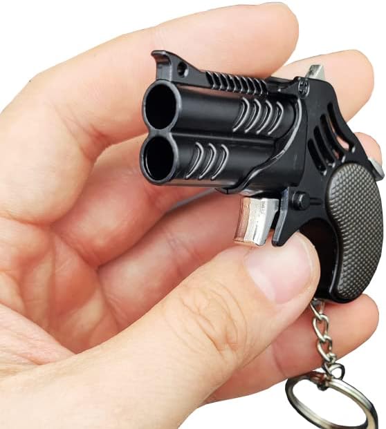 Black Rubber Band Gun Keychain - Creative Decorative Pendant