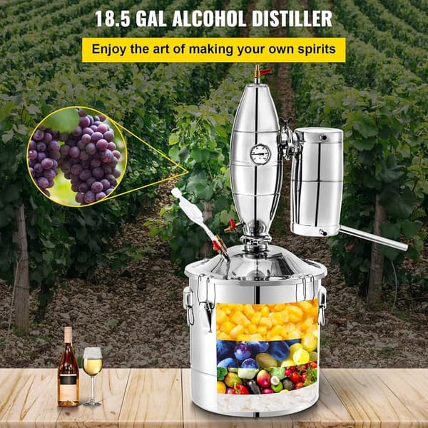 VEVOR 18.5Gal Alcohol Still Kit with Ceramic Balls for Distilling